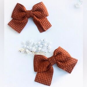Waffle Mini kids Set Of 2 Hair Bows